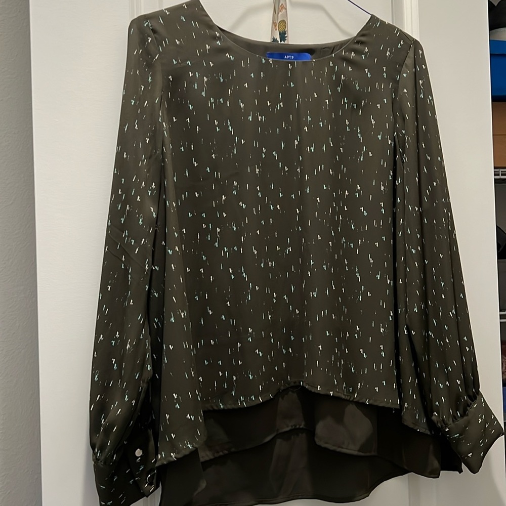 Olive green Nine West blouse